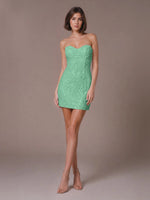 Velvet Sequin Homecoming Dress with Sweetheart Neckline 