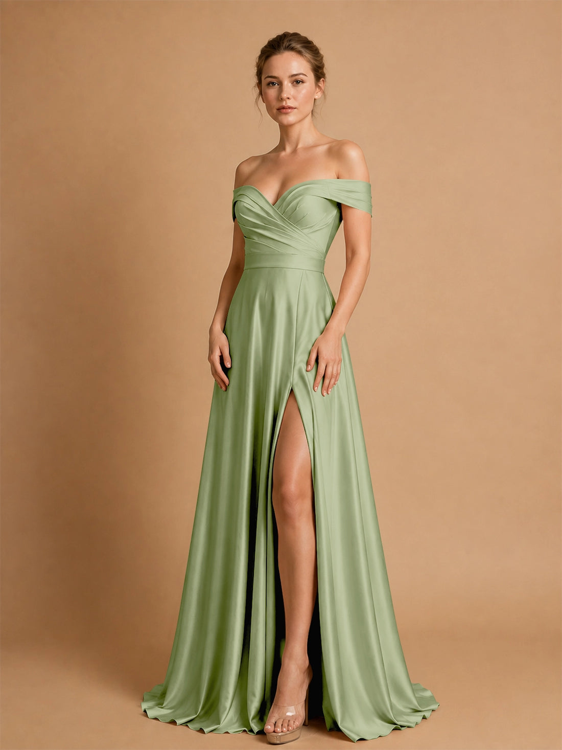 A-line Prom Dress with High Slit 