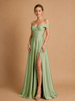 A-line Prom Dress with High Slit 