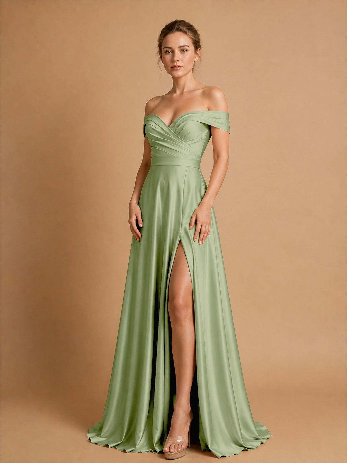 A-line Prom Dress with High Slit 