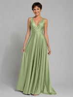 A-line Bridesmaid Dress with Cross-Over Bodice