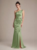 One-Shoulder Bridesmaid Dress with Sash