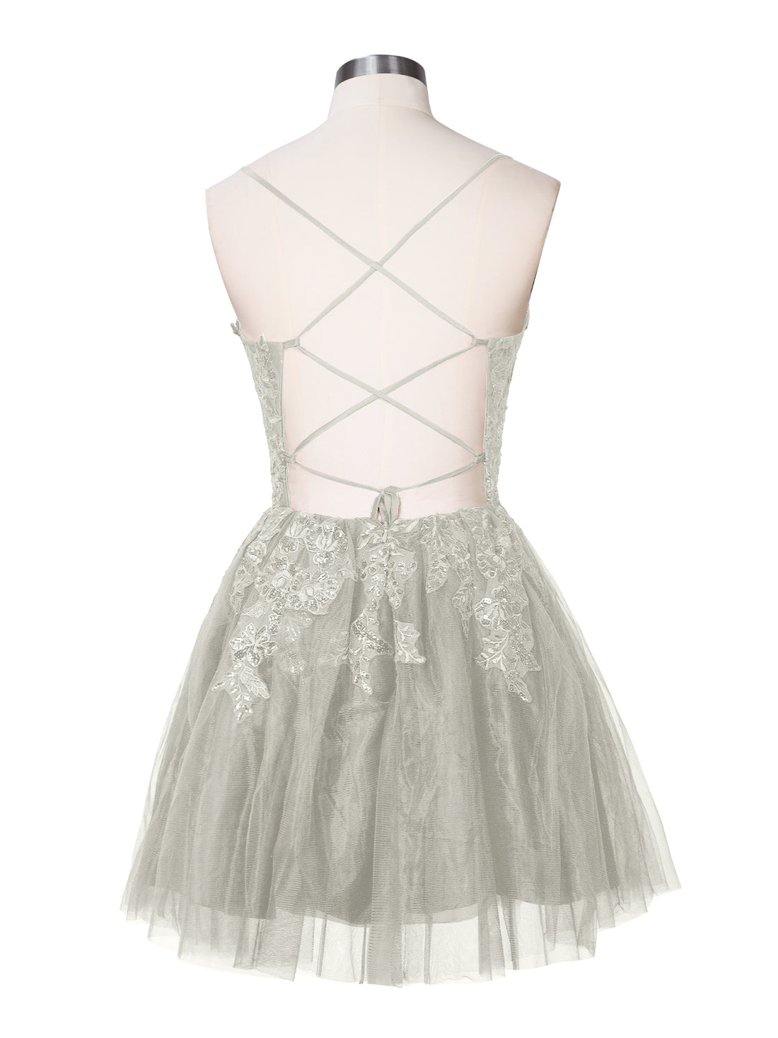 Applique Soft Tulle Mini Dress 
