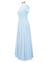 Illusion Applique Chiffon Dress 