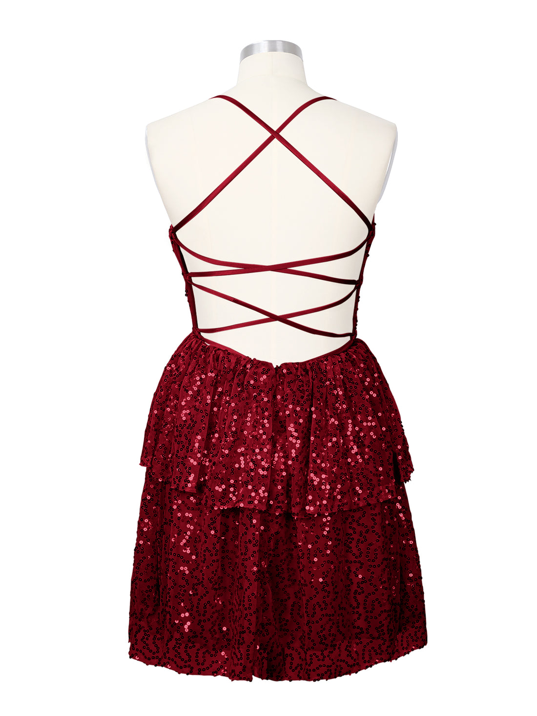 Sequined Halter Flare Mini Dress 