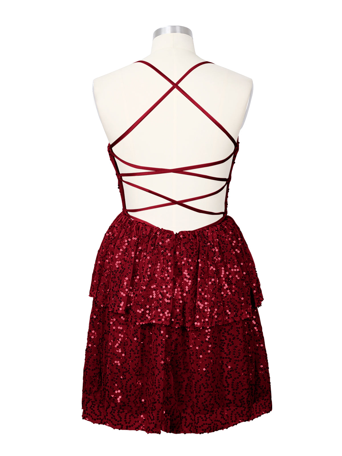 Sequined Halter Flare Mini Dress 