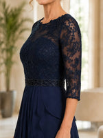 A-Line Long Lace Mother of the Bride Dress
