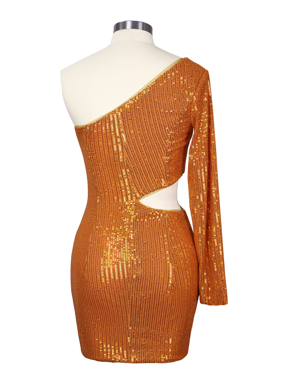 Waist Cutout One Shoulder Mini Dress 