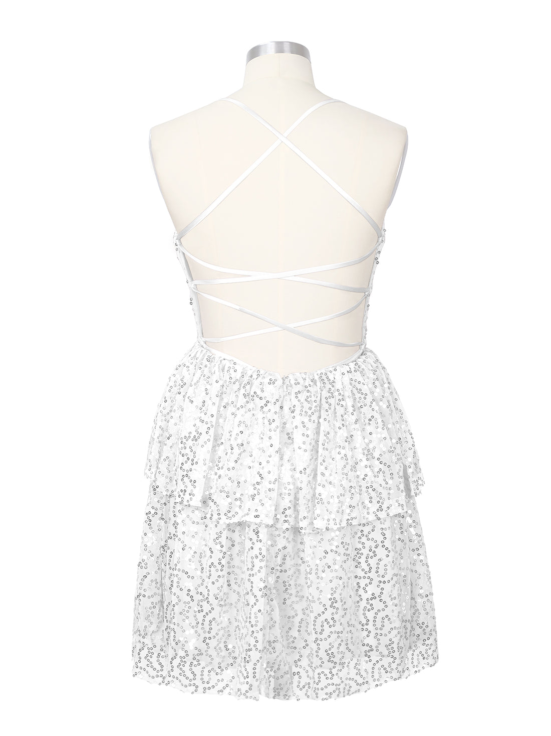 Sequined Halter Flare Mini Dress 