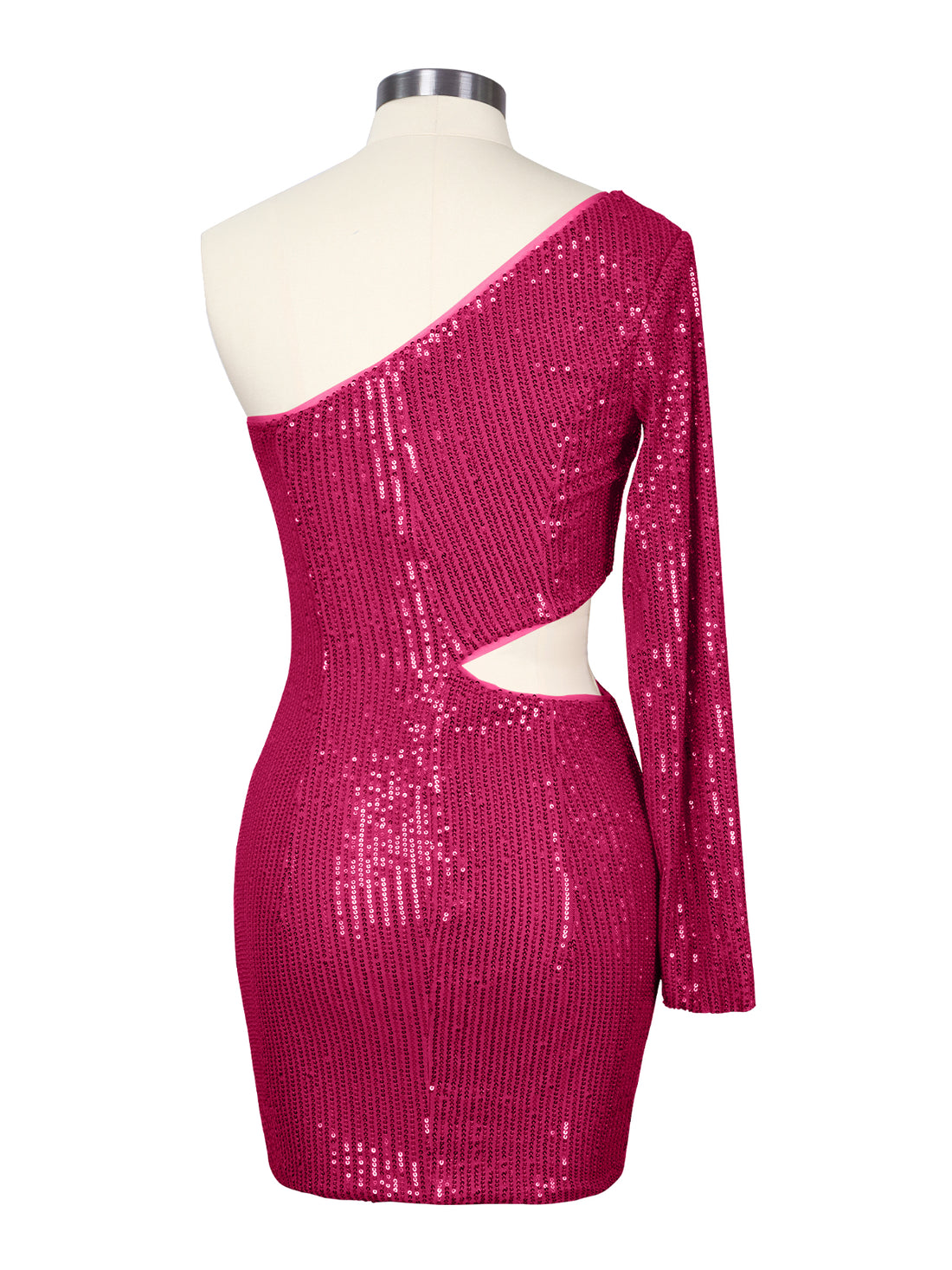 Waist Cutout One Shoulder Mini Dress 