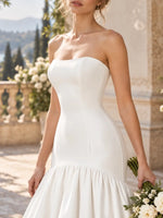 Sheath Wedding Dress with Sweep Train Detail