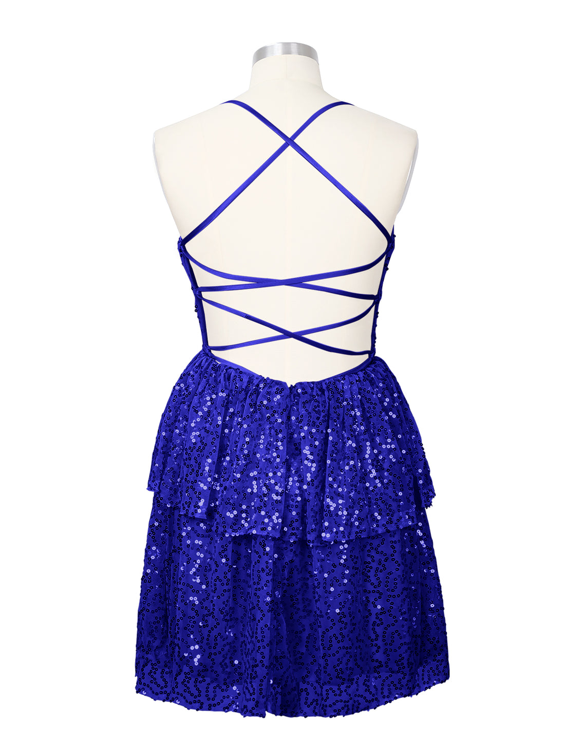 Sequined Halter Flare Mini Dress 