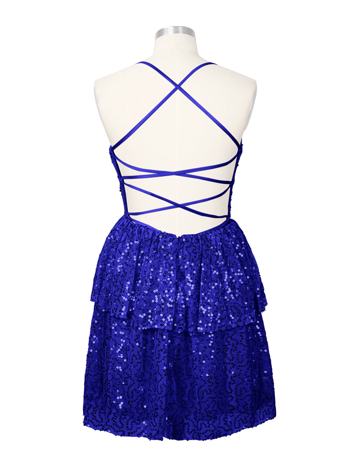Sequined Halter Flare Mini Dress 
