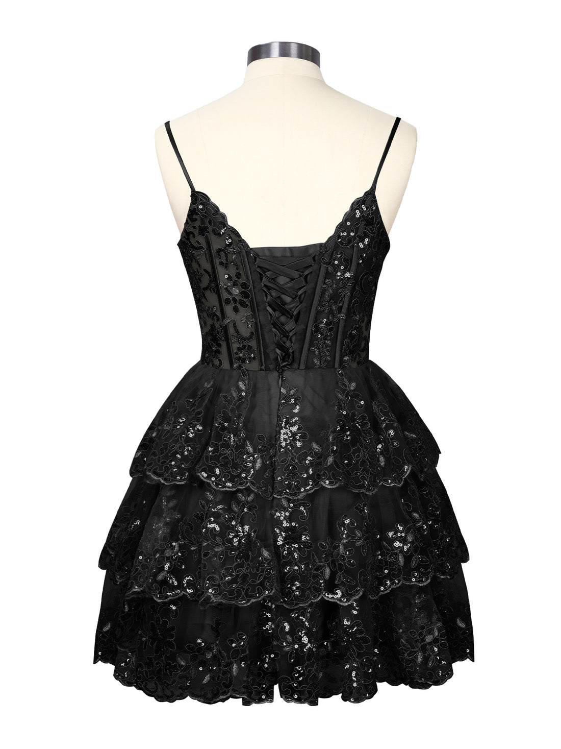 Sequin Appliques Mini Dress 