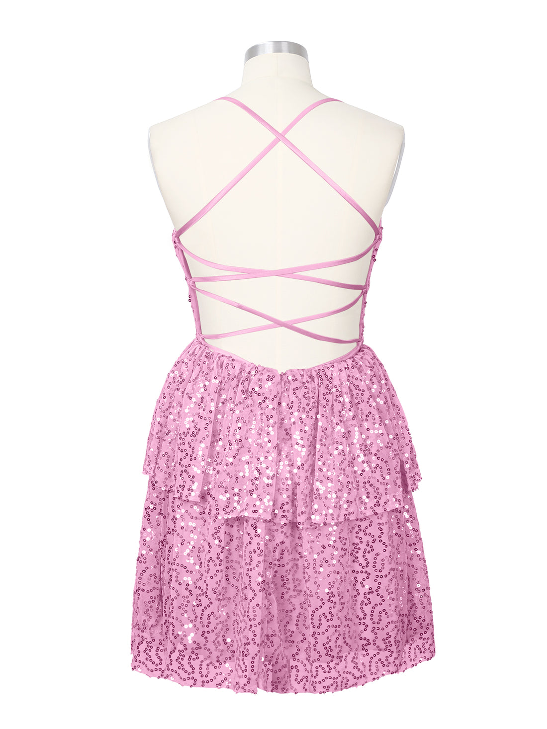Sequined Halter Flare Mini Dress 