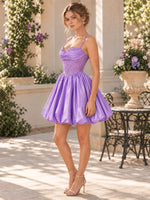 A-Line Homecoming Dress with Applique Details
