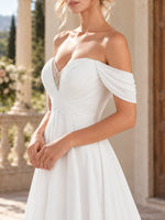Off-the-Shoulder Beaded Wedding Dress