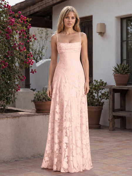 Jacquard Prom Dress with Lace-Up Open Back 