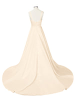 Sweetheart Satin Chapel Train Wedding Dress 