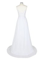 Applique Slit Chiffon Wedding Dress 