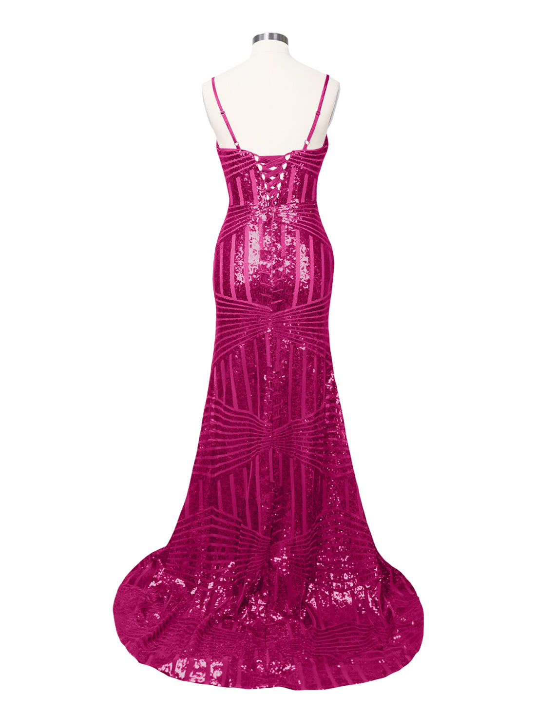 Geometric Sequin Prom Dress 