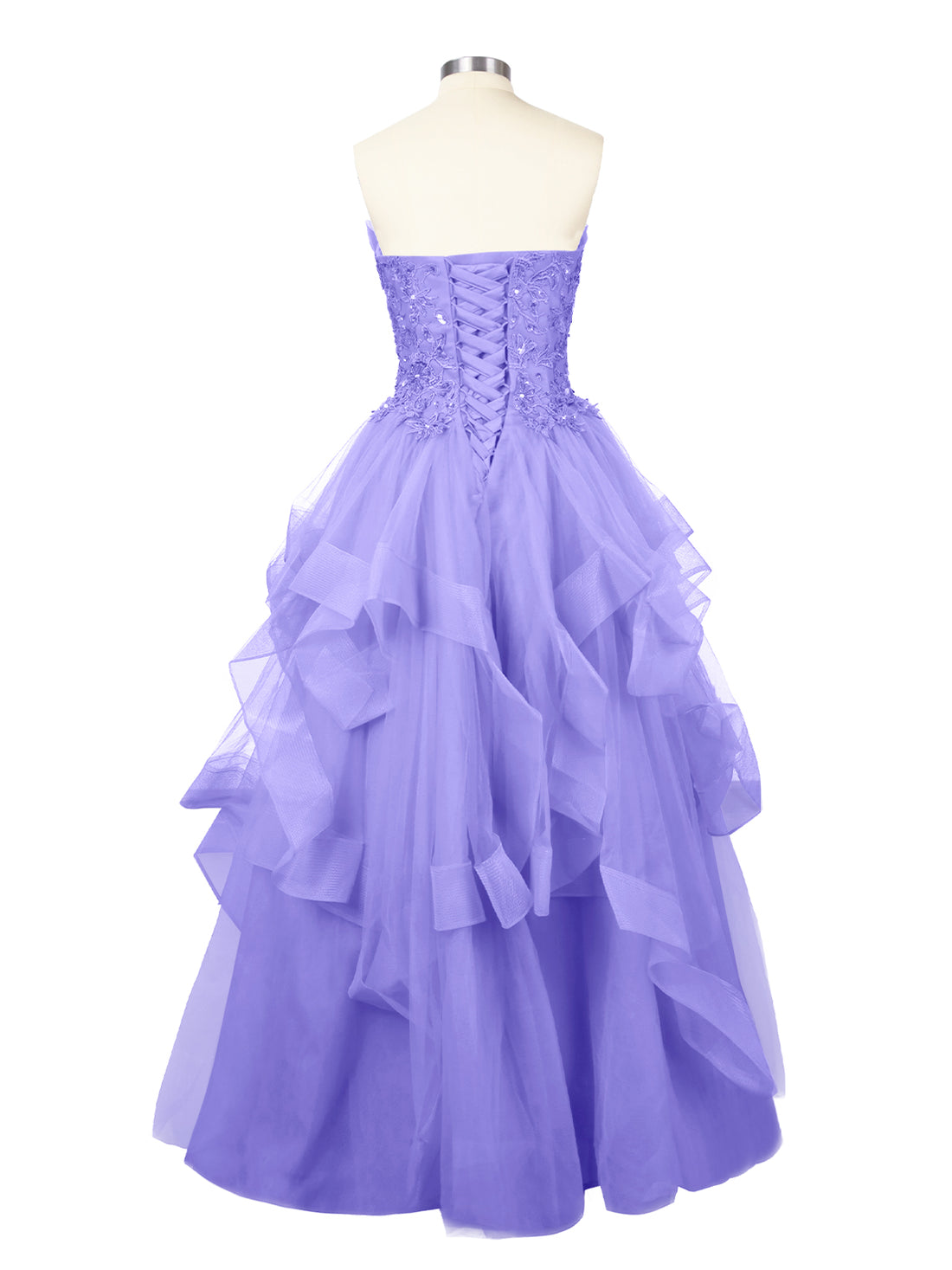 Tiered Strapless Prom Dress 