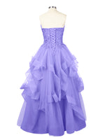 Tiered Strapless Prom Dress 