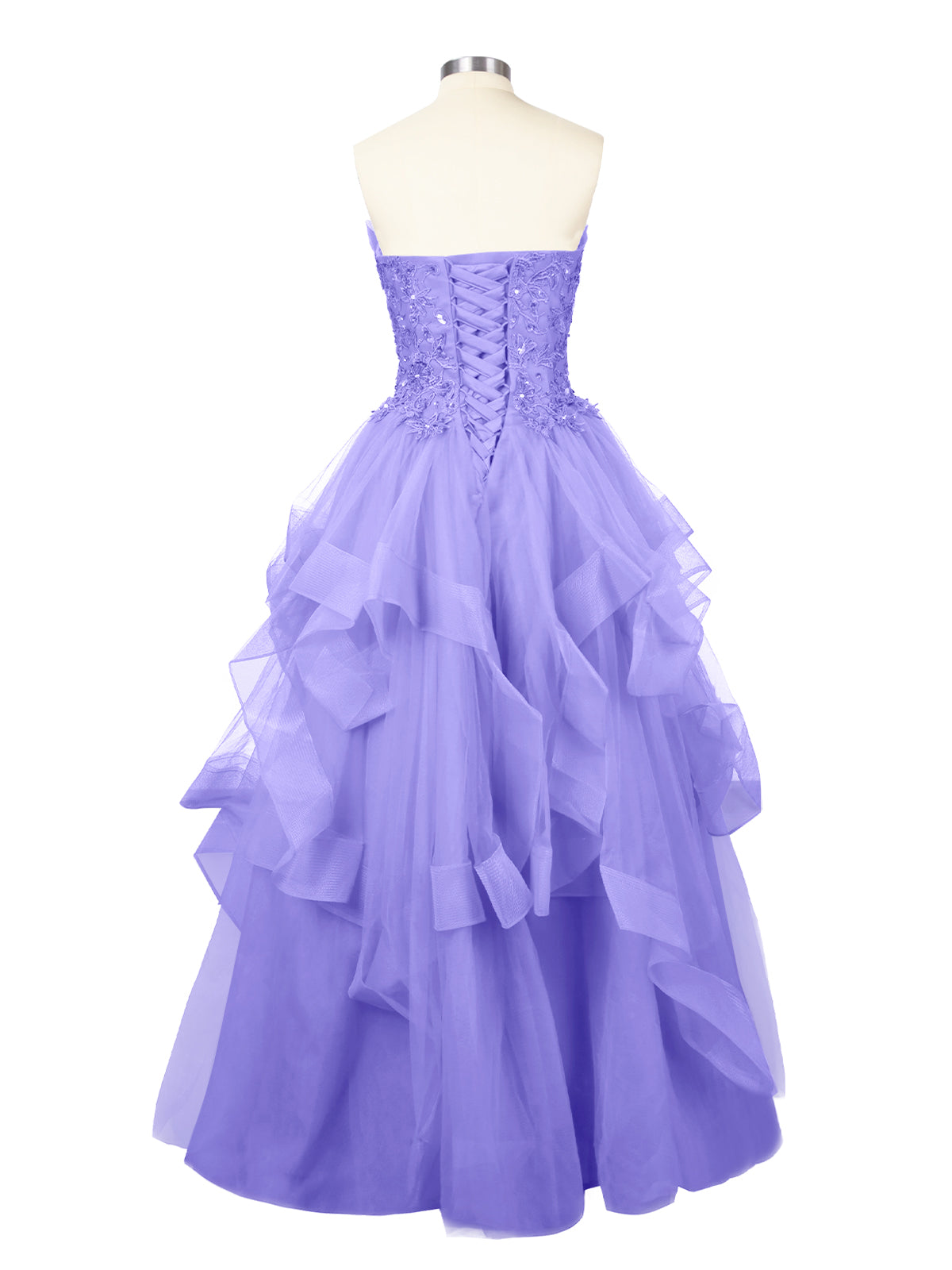 Tiered Strapless Prom Dress 