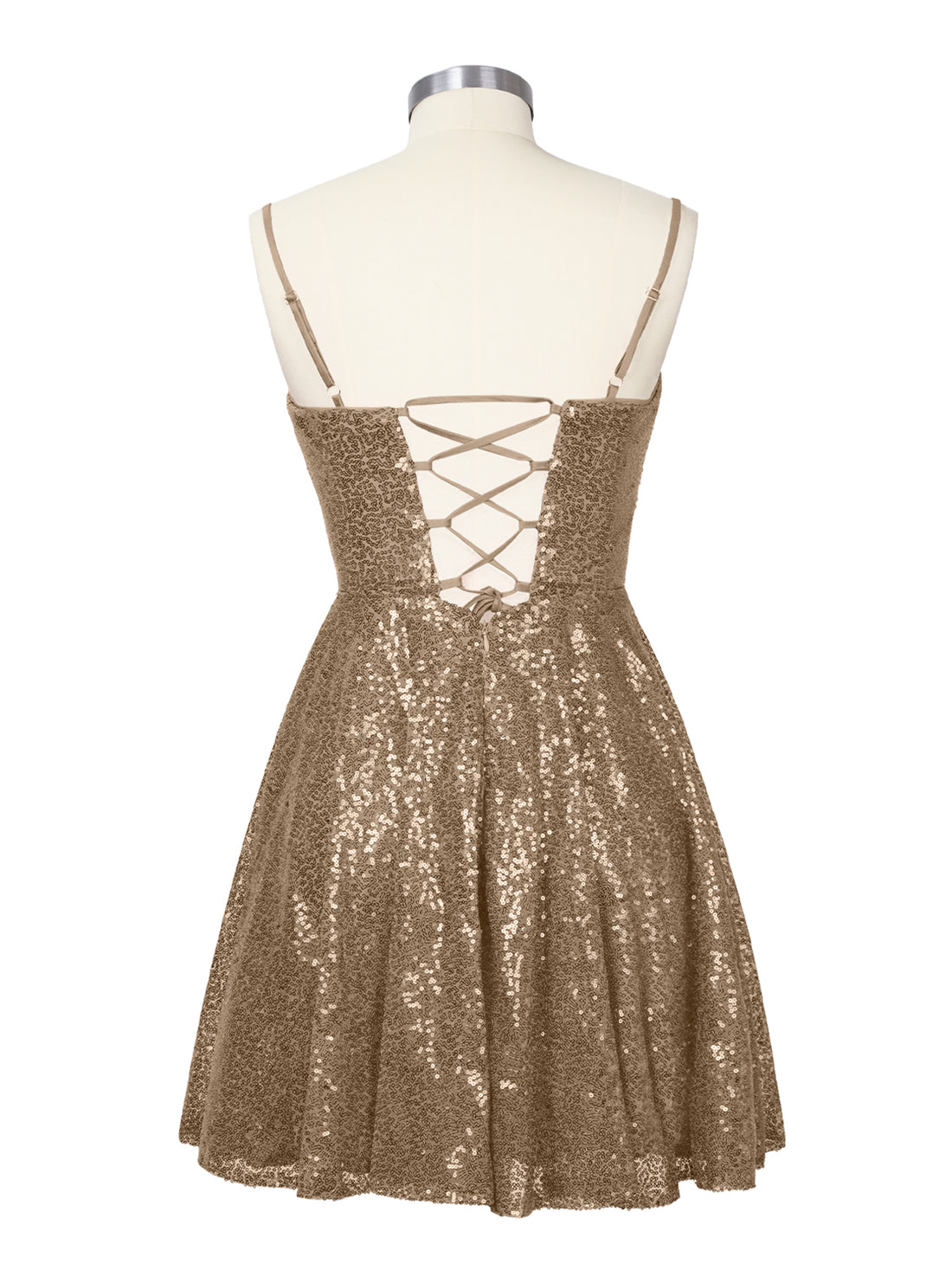 Sequin Scoop Neckline Mini Dress 