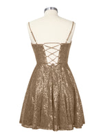 Sequin Scoop Neckline Mini Dress 