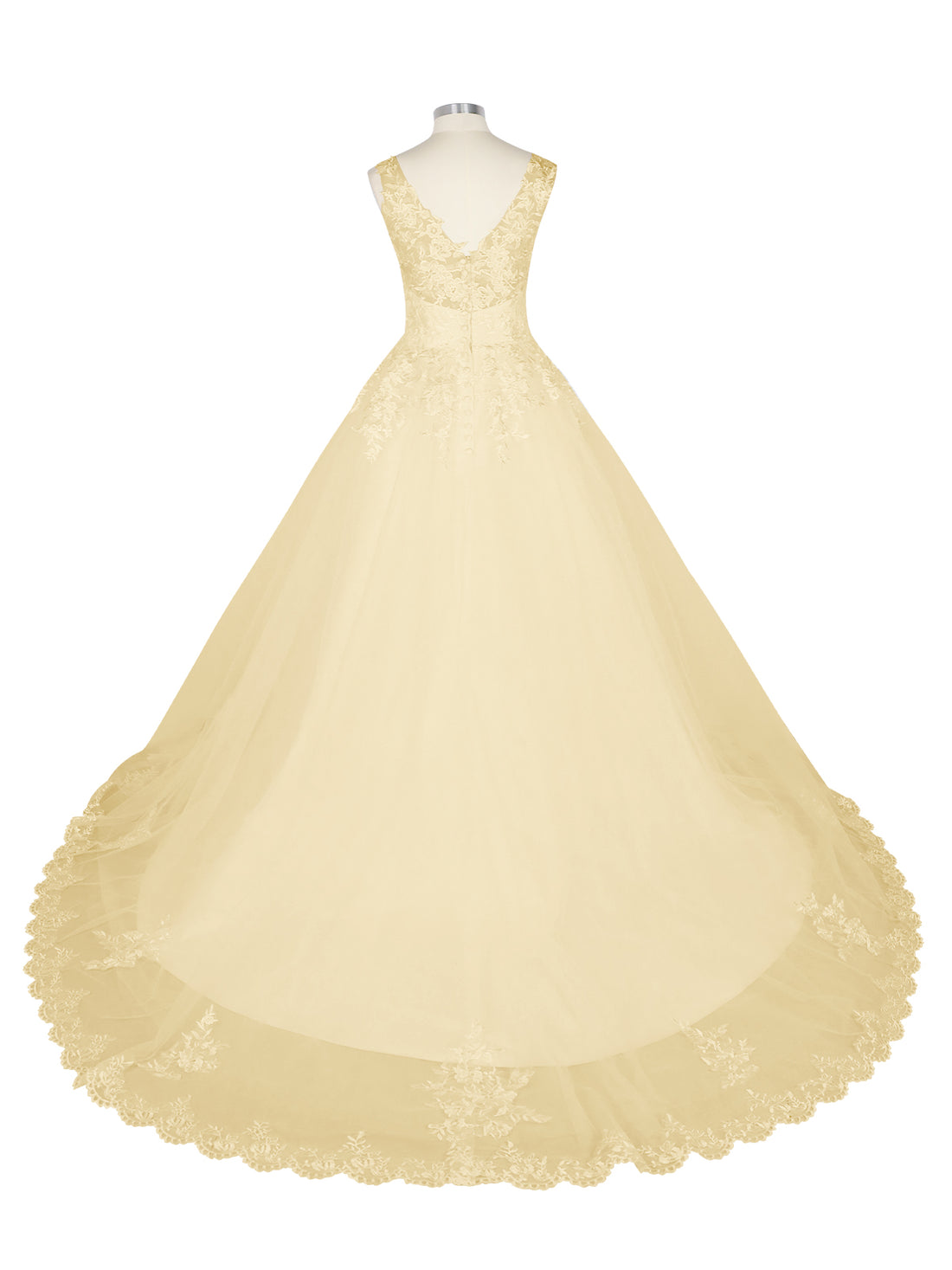 Wide Straps Applique Wedding Dress 