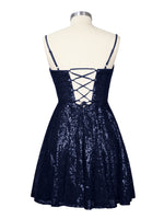 Sequin Scoop Neckline Mini Dress 
