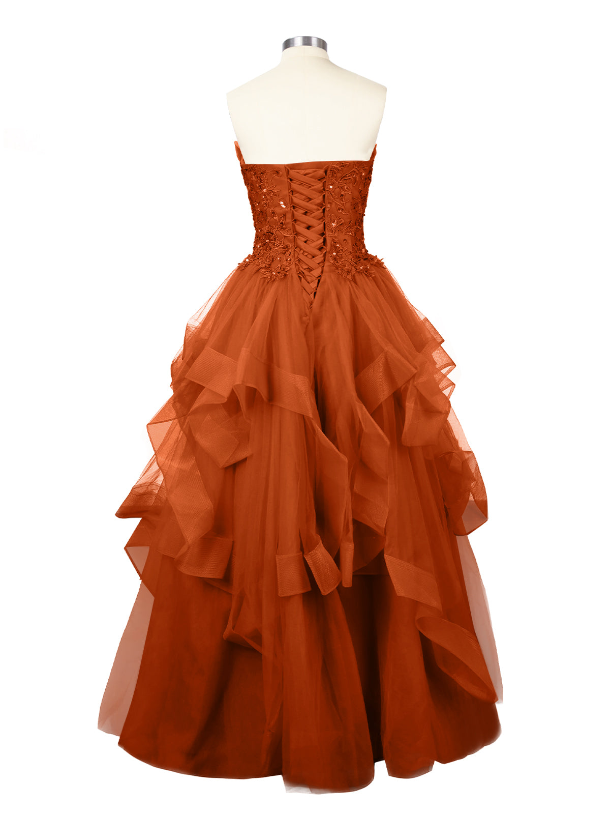 Tiered Strapless Prom Dress 