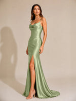 Sheath Bridesmaid Dress with High Slit