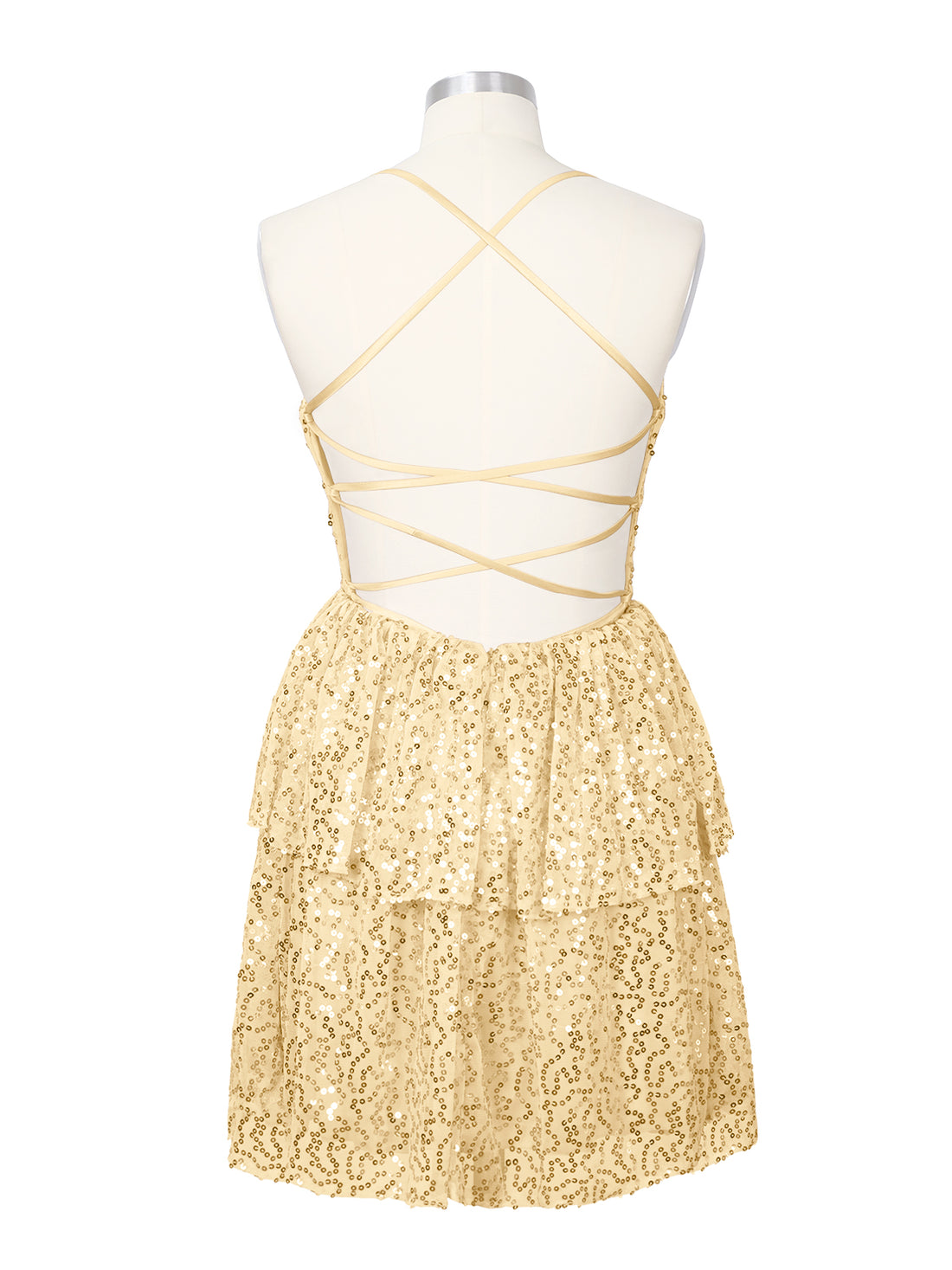 Sequined Halter Flare Mini Dress 