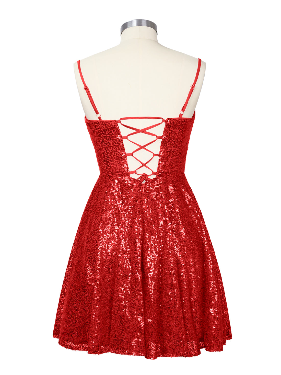 Sequin Scoop Neckline Mini Dress 