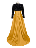 Sequin Jewel Neckline Prom Dress 