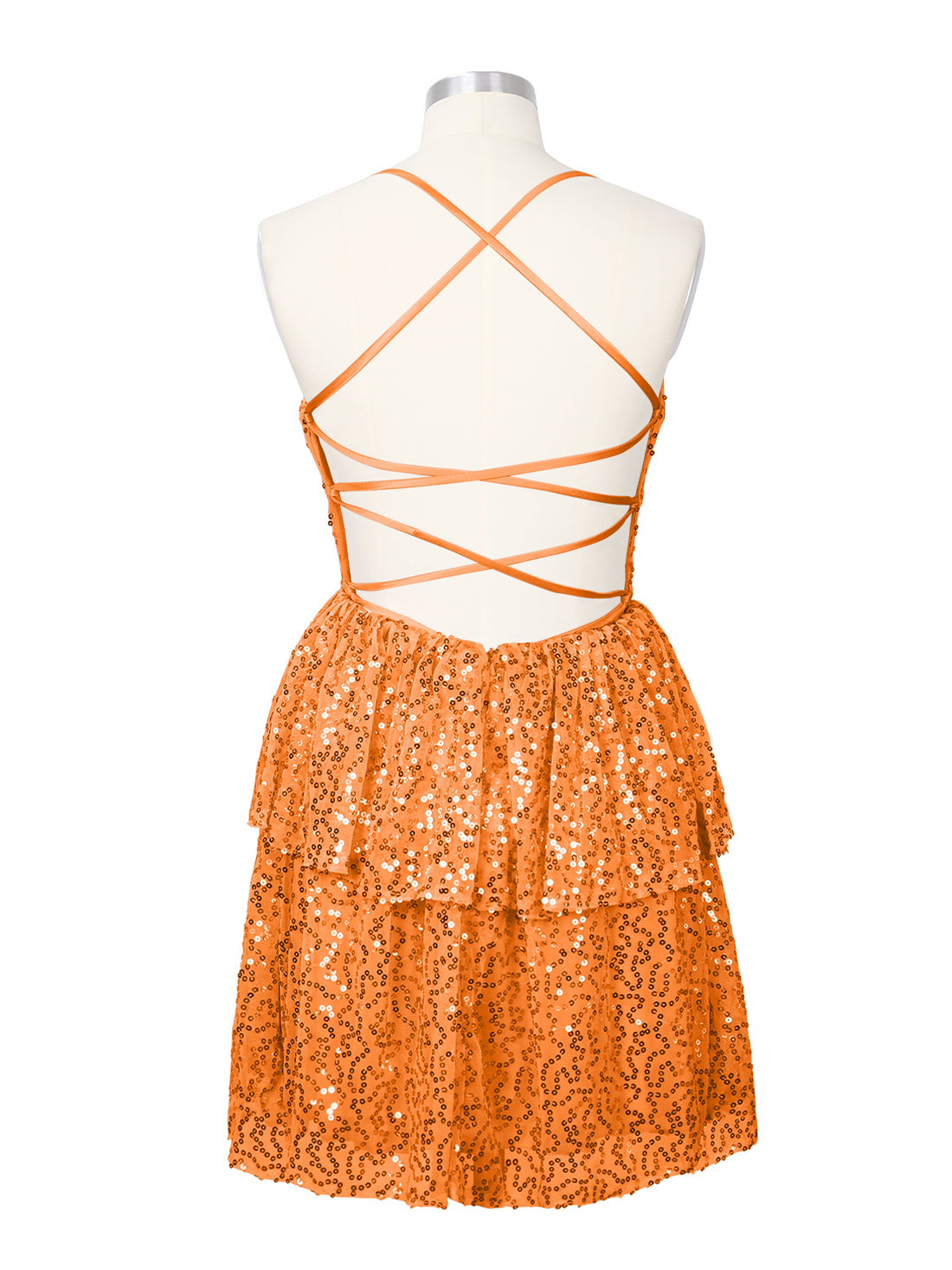 Sequined Halter Flare Mini Dress 