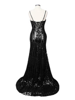 Geometric Sequin Prom Dress 