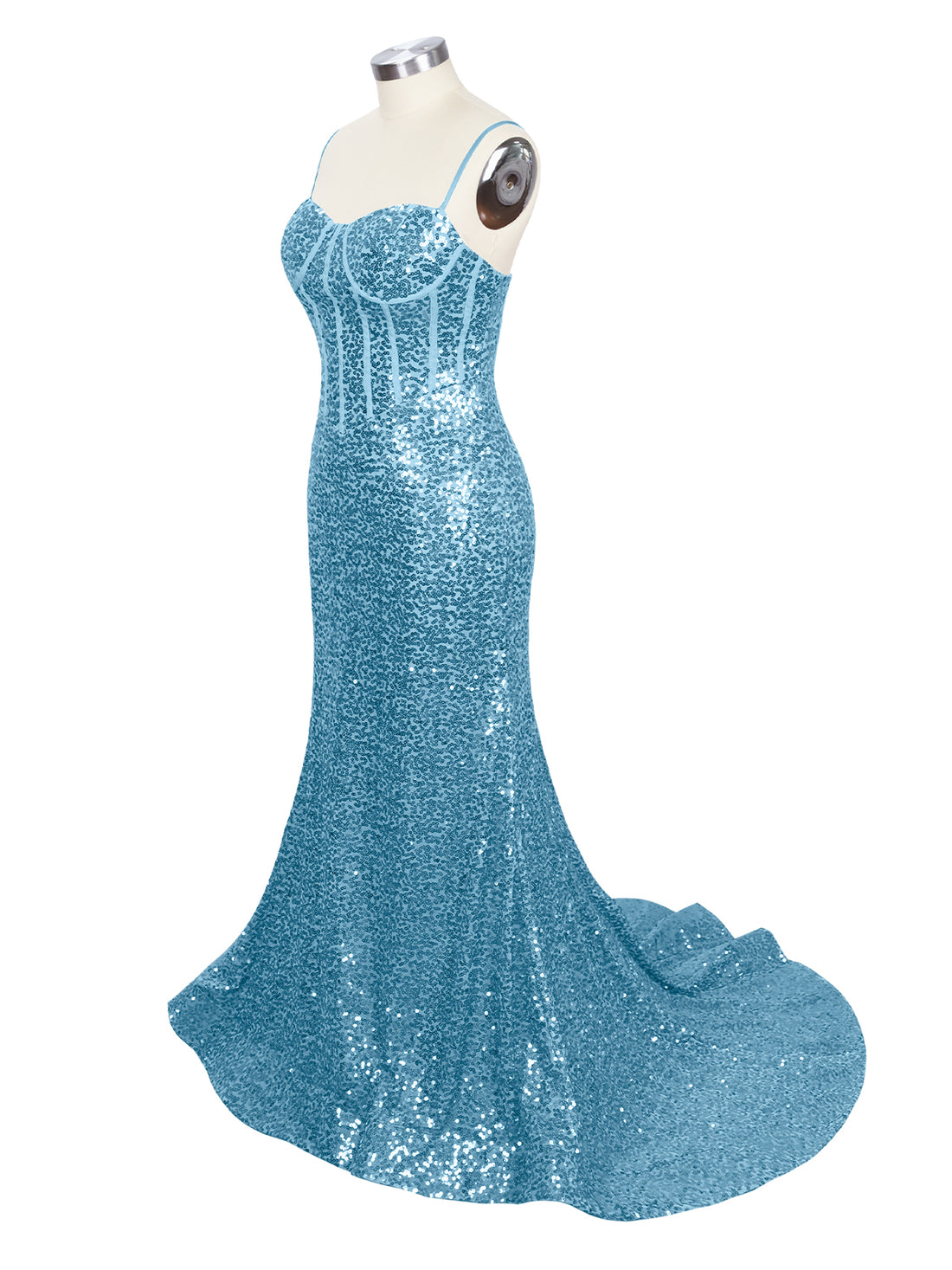 Spaghetti Sheath Prom Dress 