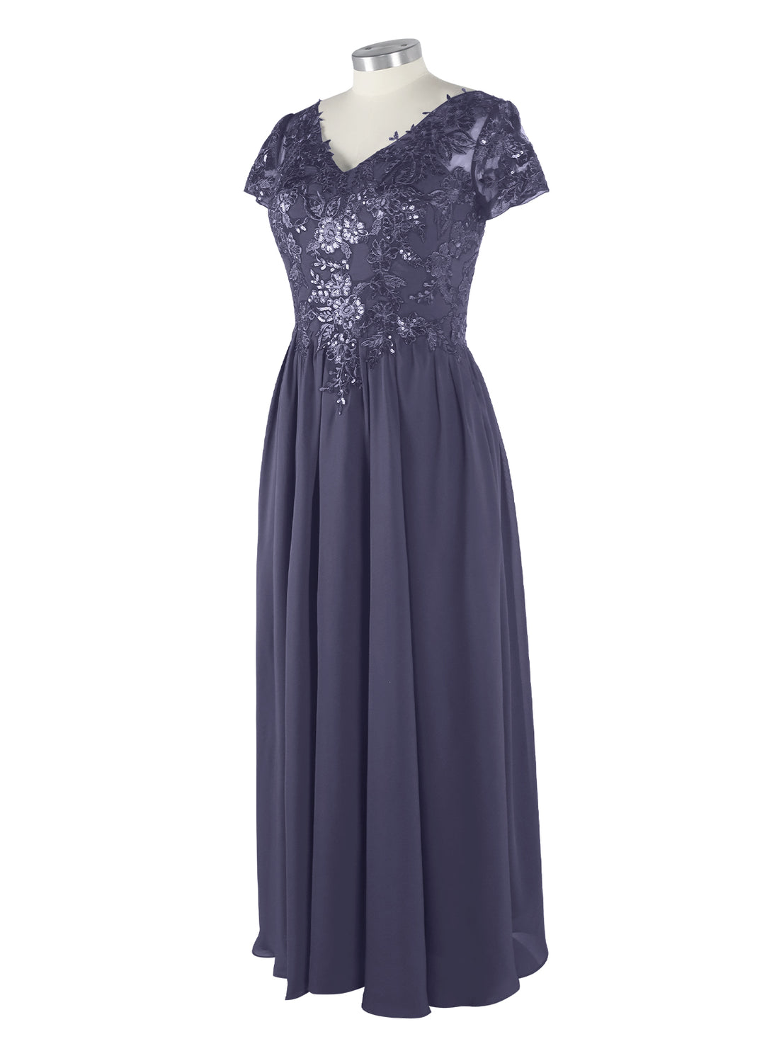 Short Sleeves Chiffon Dress 