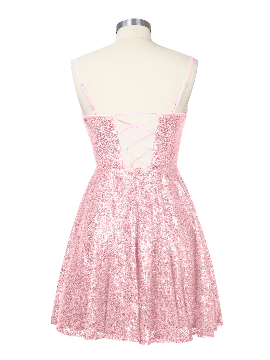 Sequin Scoop Neckline Mini Dress 