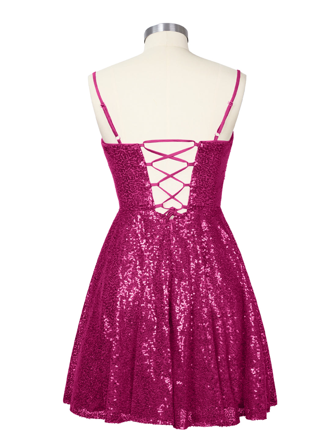 Sequin Scoop Neckline Mini Dress 