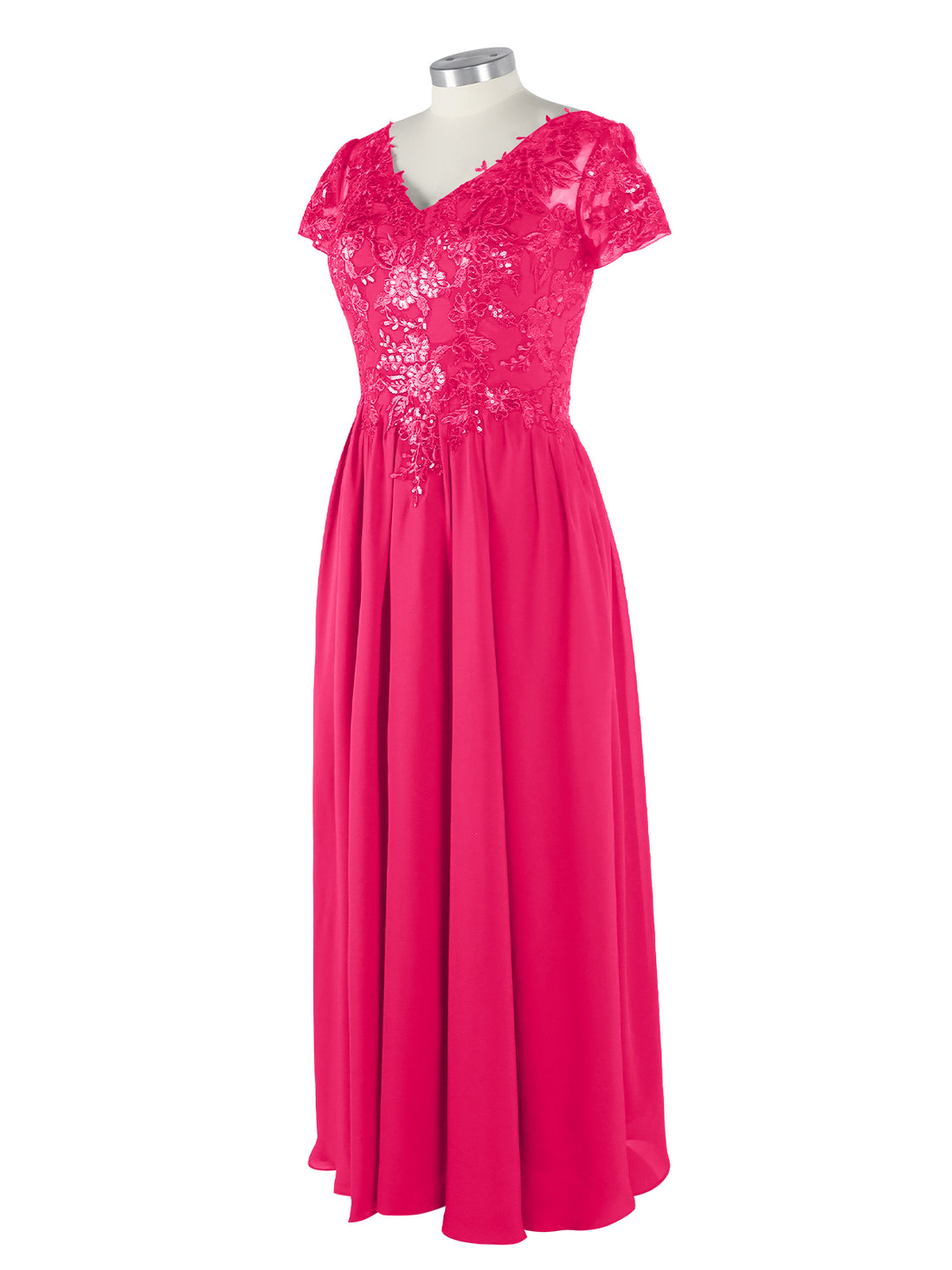 Short Sleeves Chiffon Dress 