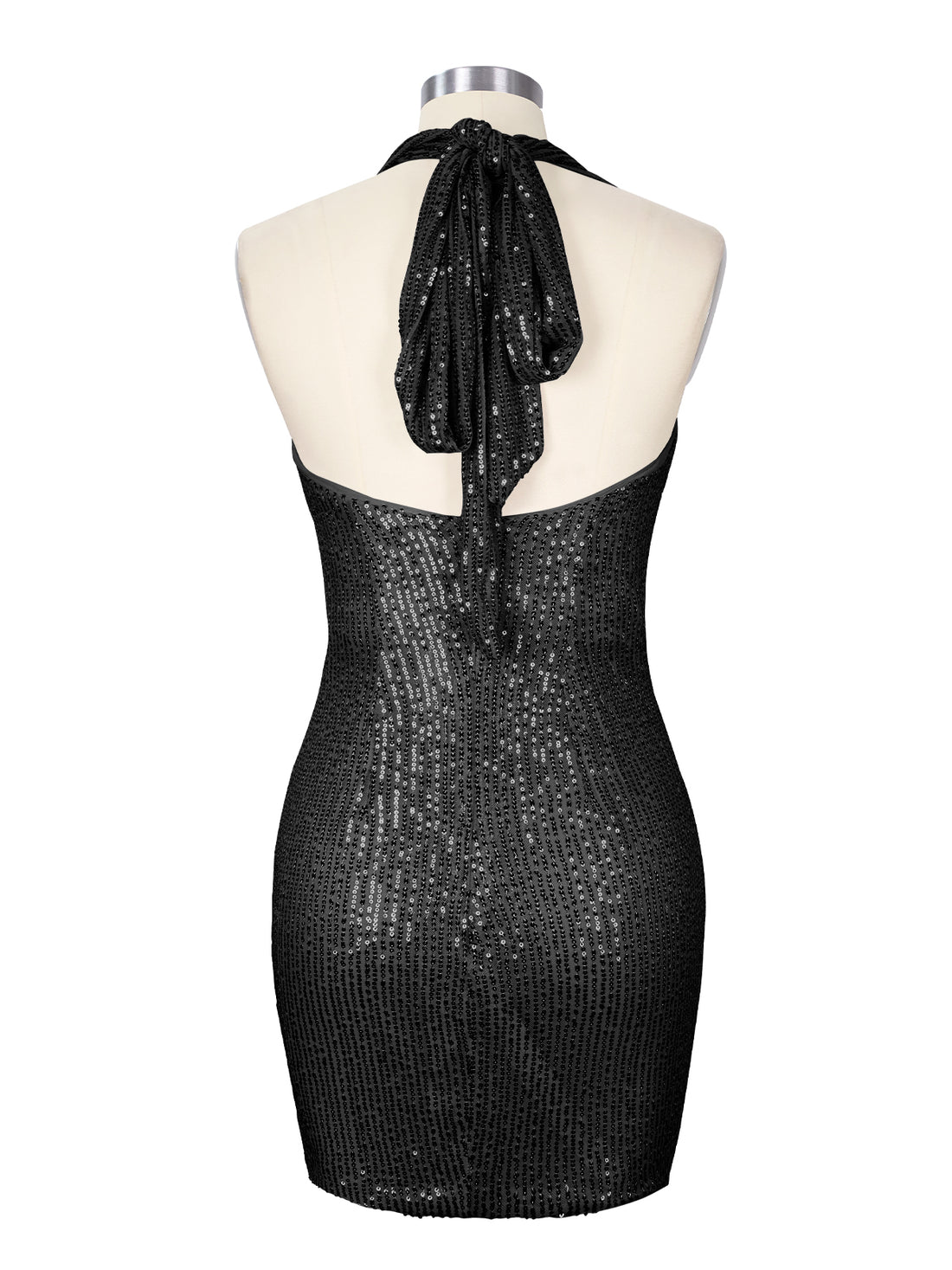 Halter Sequin Sheath Mini Dress 