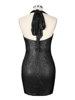 Halter Sequin Sheath Mini Dress 