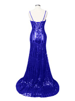Geometric Sequin Prom Dress 