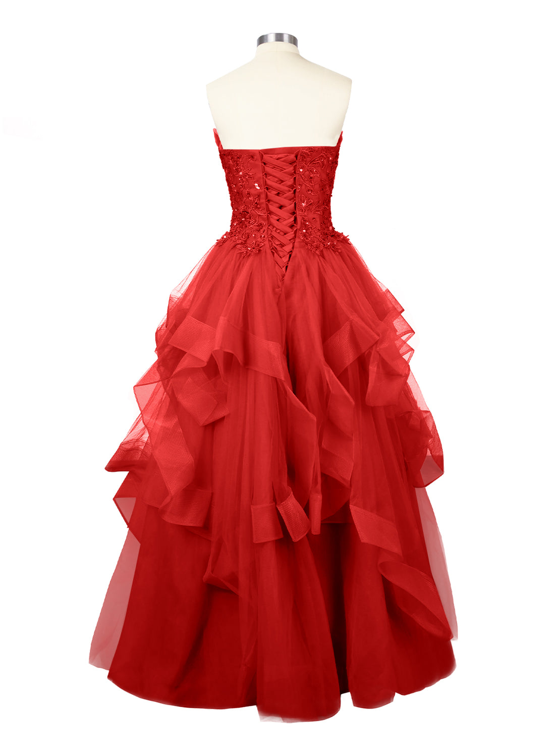Tiered Strapless Prom Dress 
