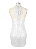 Halter Sequin Sheath Mini Dress 
