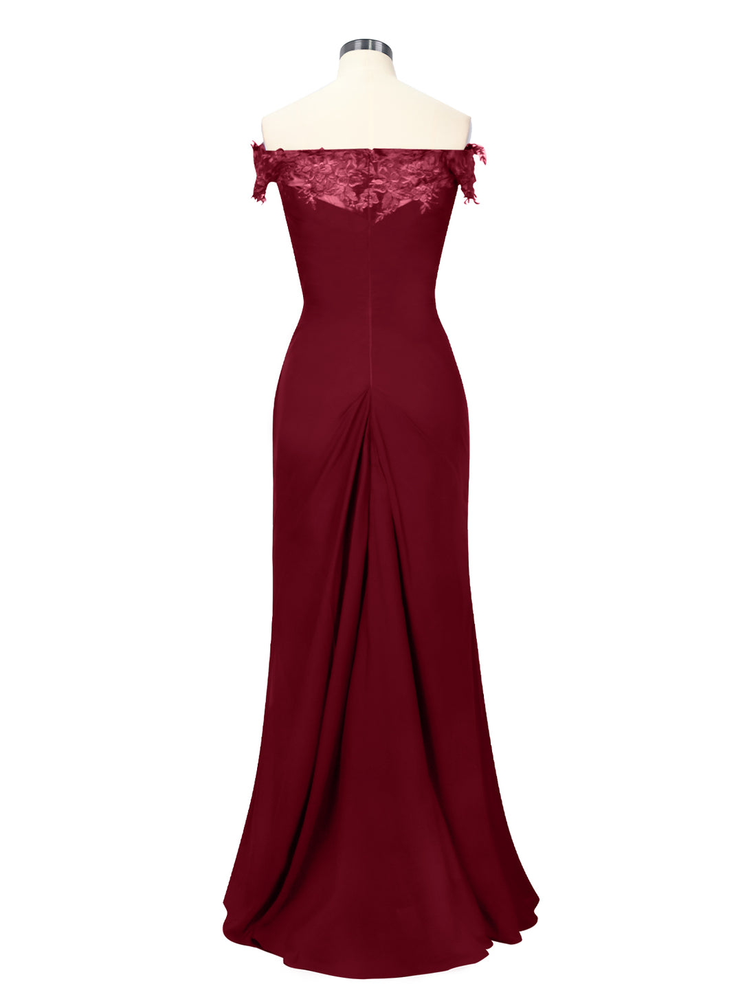 Off-Shoulder Chiffon Sheath Dress 
